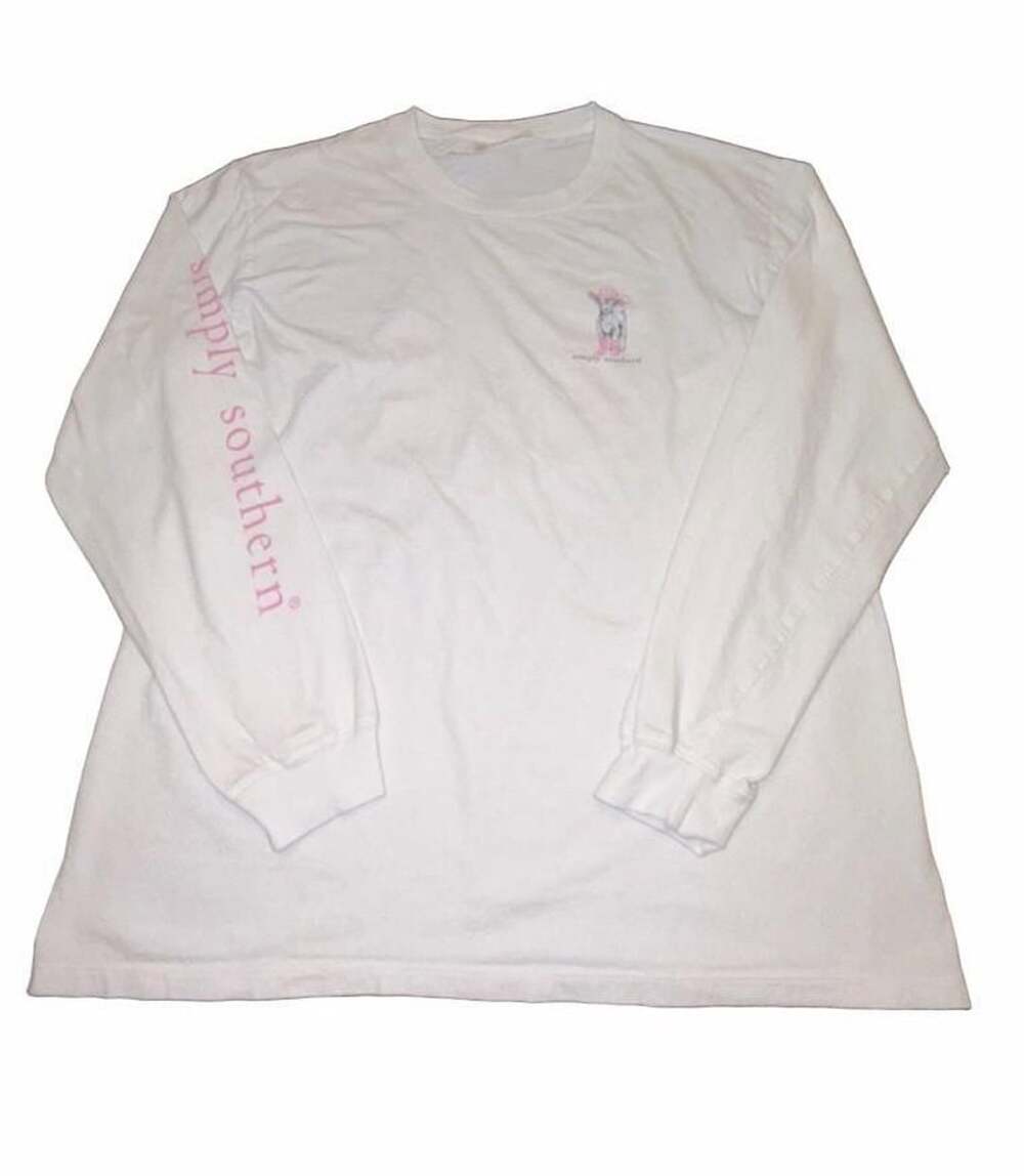 Simply Southern Women’s Large Lost Sheep Christian Long Sleeve Pink Floral